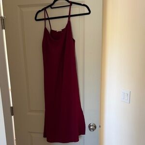 Elegant Red Spaghetti Strap Dress